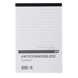 Anteckningsblock A5 100 blad perf linj