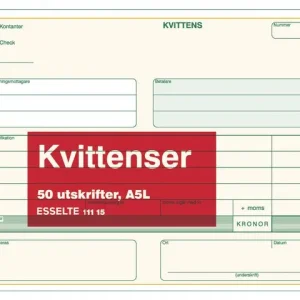 Blankett kvittens A5L 50 blad