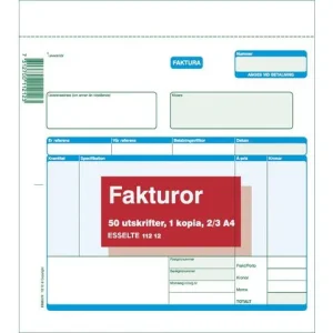 Blankett faktura 2/3 A4 2x50 blad