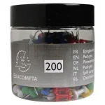 Kartnål EXACOMPTA 10mm sort.färg 200/fp