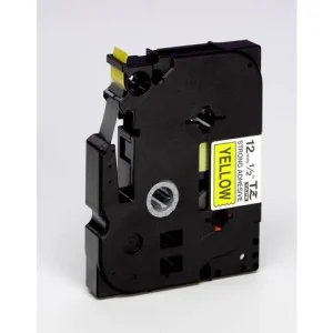 Tape BROTHER TZES631 12mm Svart på Gul