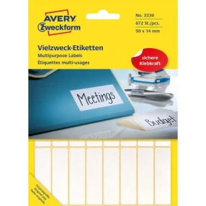 Etikett AVERY handskr 14x50mm vit 672/fp