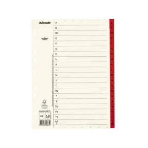 Pappregister Servo A4 A-Ö röd flik