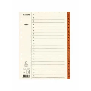 Pappregister Servo A4 1-20 brun flik