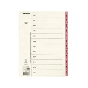 Pappregister Servo A4 Jan-Dec rosa flik