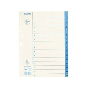 Pappregister JOPA A4 1-15 vit/blå