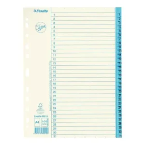 Pappregister JOPA A4 1-31 vit/blå