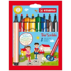 Fiberpenna Trio Scribbi 8 färger