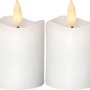 Blockljus STAR T Flamme LED 7,5cm vit