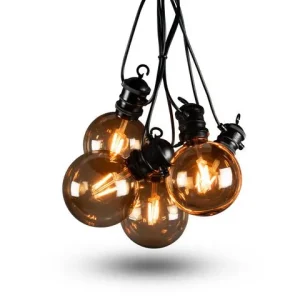 Ljusslinga 10 amber LED 4,5m svart