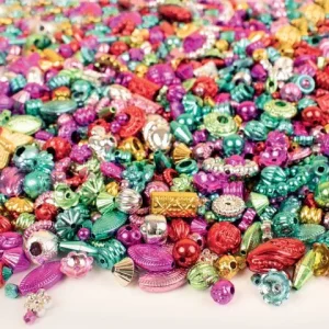 Plastpärlor metallic 500g