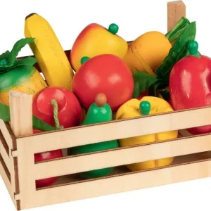 Frukt och grönsakslåda i trä