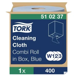 Rengöringsduk TORK W1/2/3 blå 400/rl