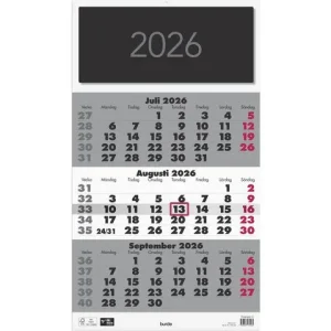 Väggkalender Triplaner Elegant 2026