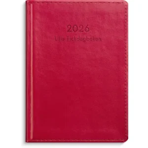 Lilla Fickdagboken 2026 konstläder röd
