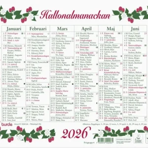 Väggkalender Lilla Hallonalmanackan 2026