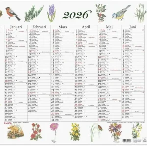 Väggkalender Stora Naturalmanackan 2026