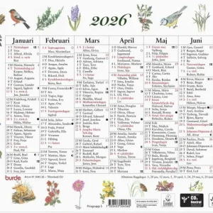 Väggkalender Lilla Naturalmanackan 2026