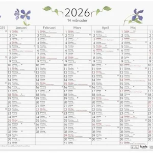Väggblad 14-månader 2026