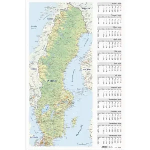 Väggblad Sverigekarta 2026