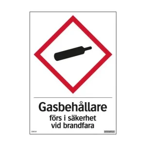 Skylt Gasbehållare alum. 210x297mm