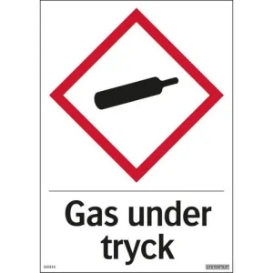 Skylt Gas under tryck 210x297mm