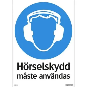 Skylt Hörselskydd 210x297mm
