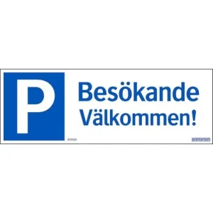 Skylt Parkering Besökare 297x105mm