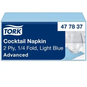 Servett TORK Cocktail 2-lag ljblå 200/fp