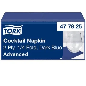 Servett TORK Cocktail 2-lags blå 200/fp