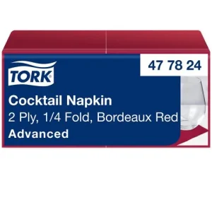Servett TORK Cocktail 2-lag v.röd 200/fp