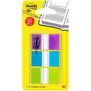 Index POST-IT 25,4x43,2mm 3 färger 60/fp