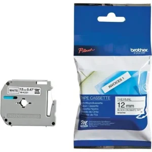Tape BROTHER MK231 12mm svart på vit