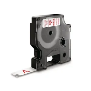 Tape DYMO D1 12mm röd på vit