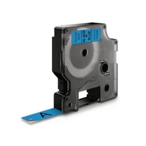Tape DYMO D1 12mm svart på blå