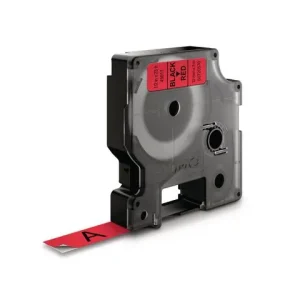 Tape DYMO D1 12mm svart på röd
