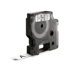 Tape DYMO D1 12mm nylon svart på vit