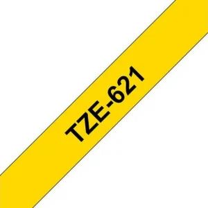 Tape BROTHER TZE621 9mm svart på gul