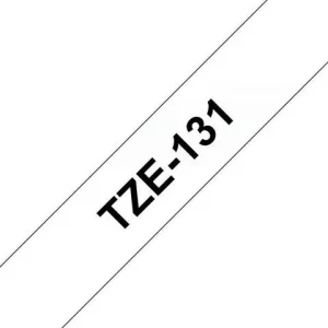 Tape BROTHER TZE131 12mm svart på klar