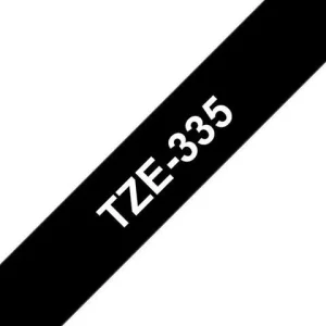 Tape BROTHER TZE335 12mm vit på svart