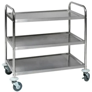Rullbord 3 hyllplan rostfri