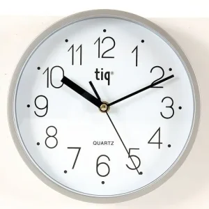 Väggur TIQ Ø22,5cm silver