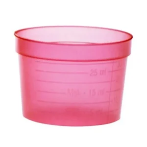 Medicinbägare bred röd kväll 30ml 50/fp