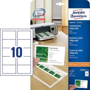 Visitkort laser/inkjet 85x54 matt 250/fp