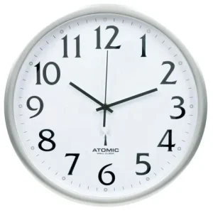 Väggur TIQ radiokontrollerat Ø35cm silv