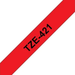 Tape BROTHER TZE421 9mm svart på röd