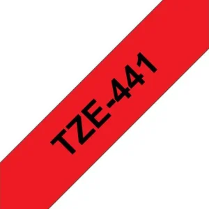 Tape BROTHER TZE441 18mm svart på röd