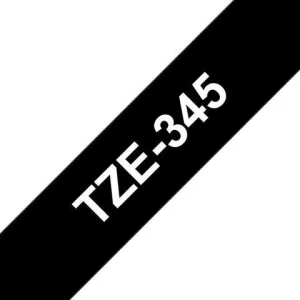 Tape BROTHER TZE345 18mm vit på svart