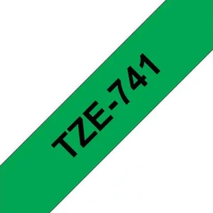 Tape BROTHER TZE741 18mm svart på grön
