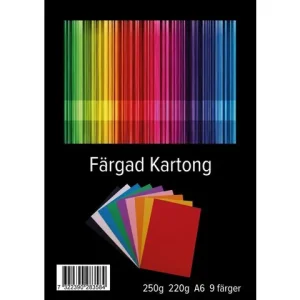 Kartong A6 220g 9 färger